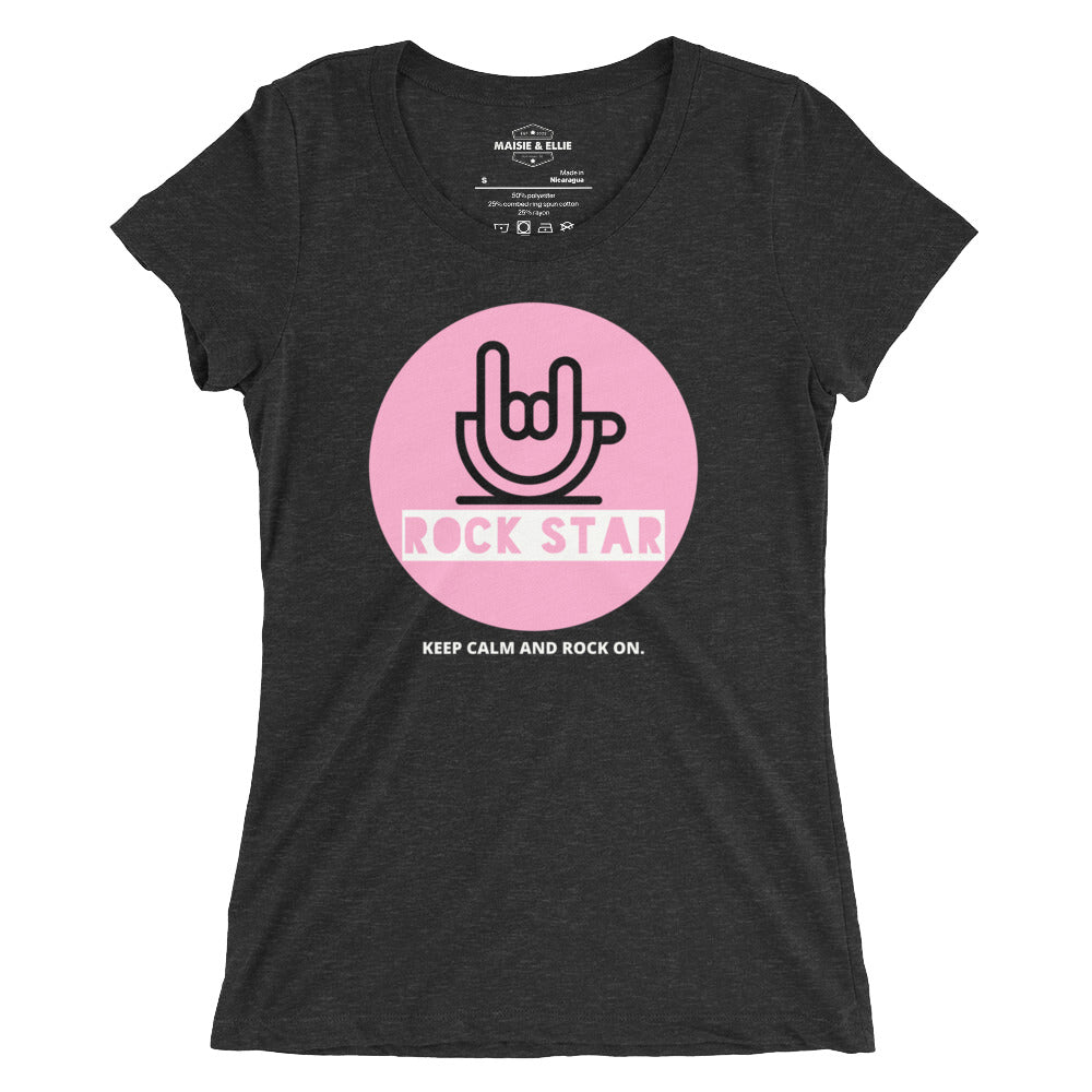 Rock+Reb£llion Rock Star Pink Women's Tri-Blend Slim Fit T-Shirt