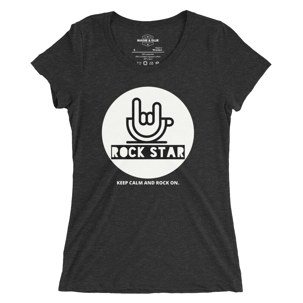 Rock+Reb£llion Rock Star Black Women's Tri-Blend Slim Fit T-Shirt