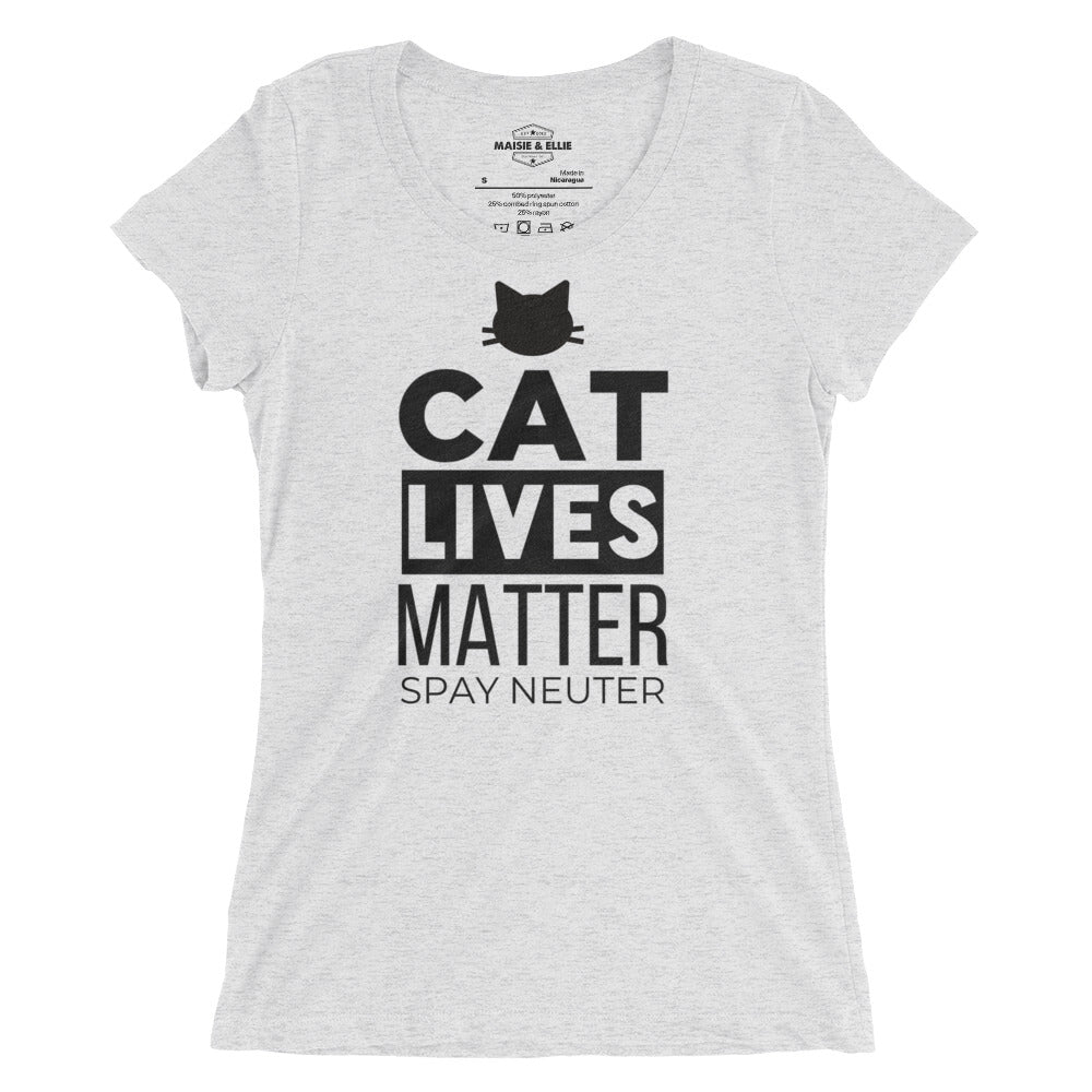 Cat Lives Matter Ngo Women's Tri-Blend Slim Fit T-Shirt