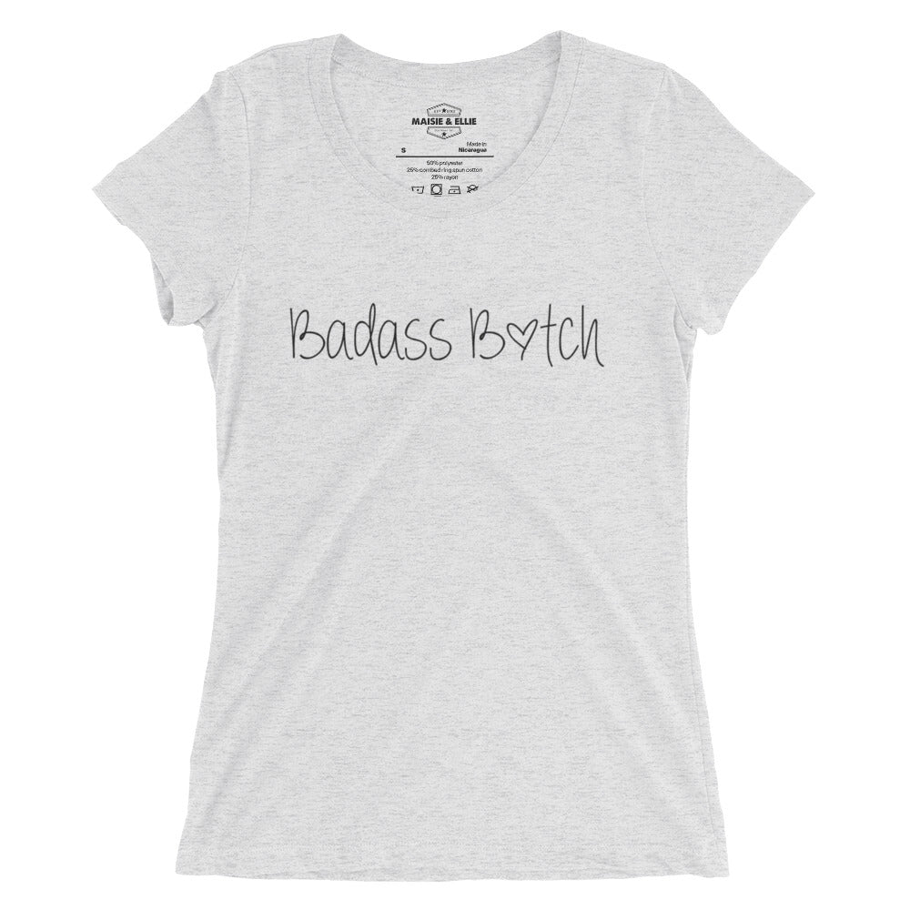 Bad*ss B*tch Heart Ngo Women's Tri-Blend Slim Fit T-Shirt