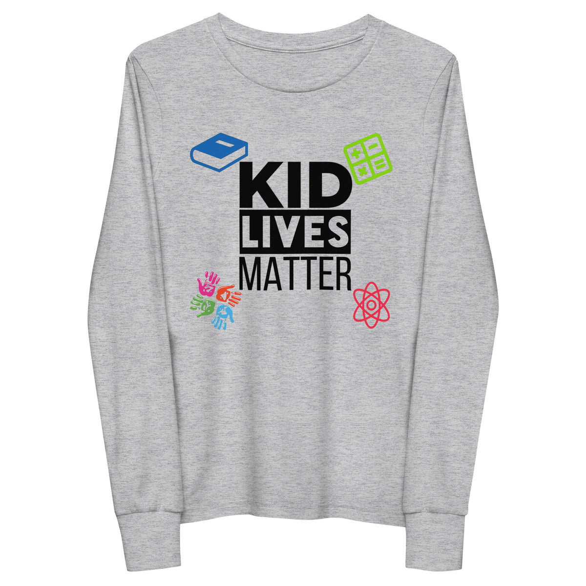 Youth Kid Lives Matter Long Sleeve T-Shirt - White+