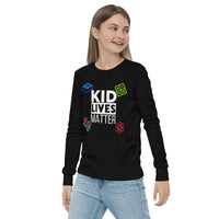 Load image into Gallery viewer, Youth Kid Lives Matter Long Sleeve T-Shirt - Black

