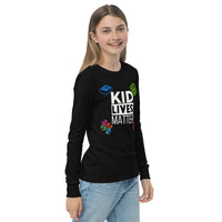 Load image into Gallery viewer, Youth Kid Lives Matter Long Sleeve T-Shirt - Black
